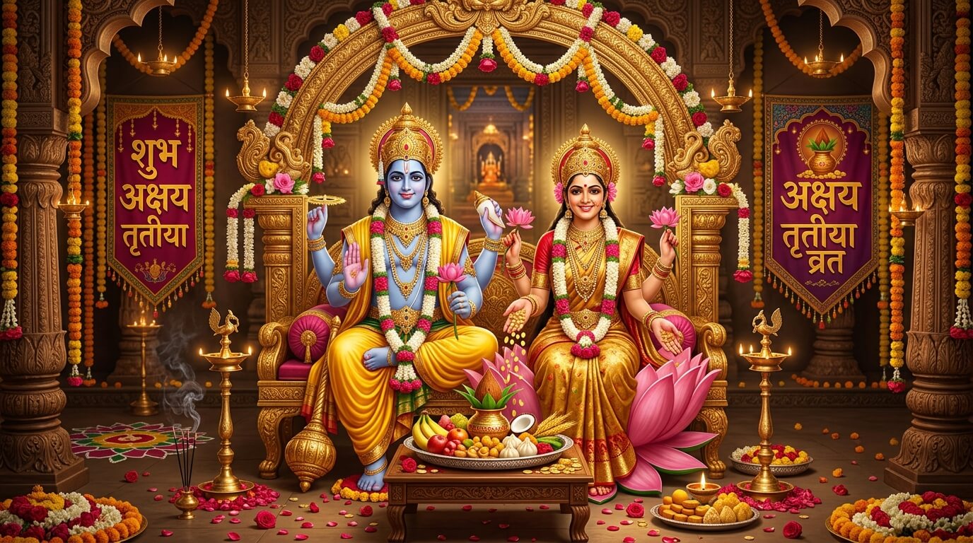 अक्षय तृतीया 2026 पर भगवान विष्णु और माता लक्ष्मी की पूजा