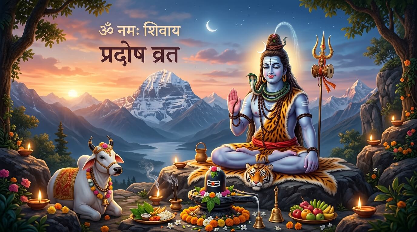 बुध प्रदोष व्रत 15 अप्रैल 2026 शिव पूजा दृश्य
