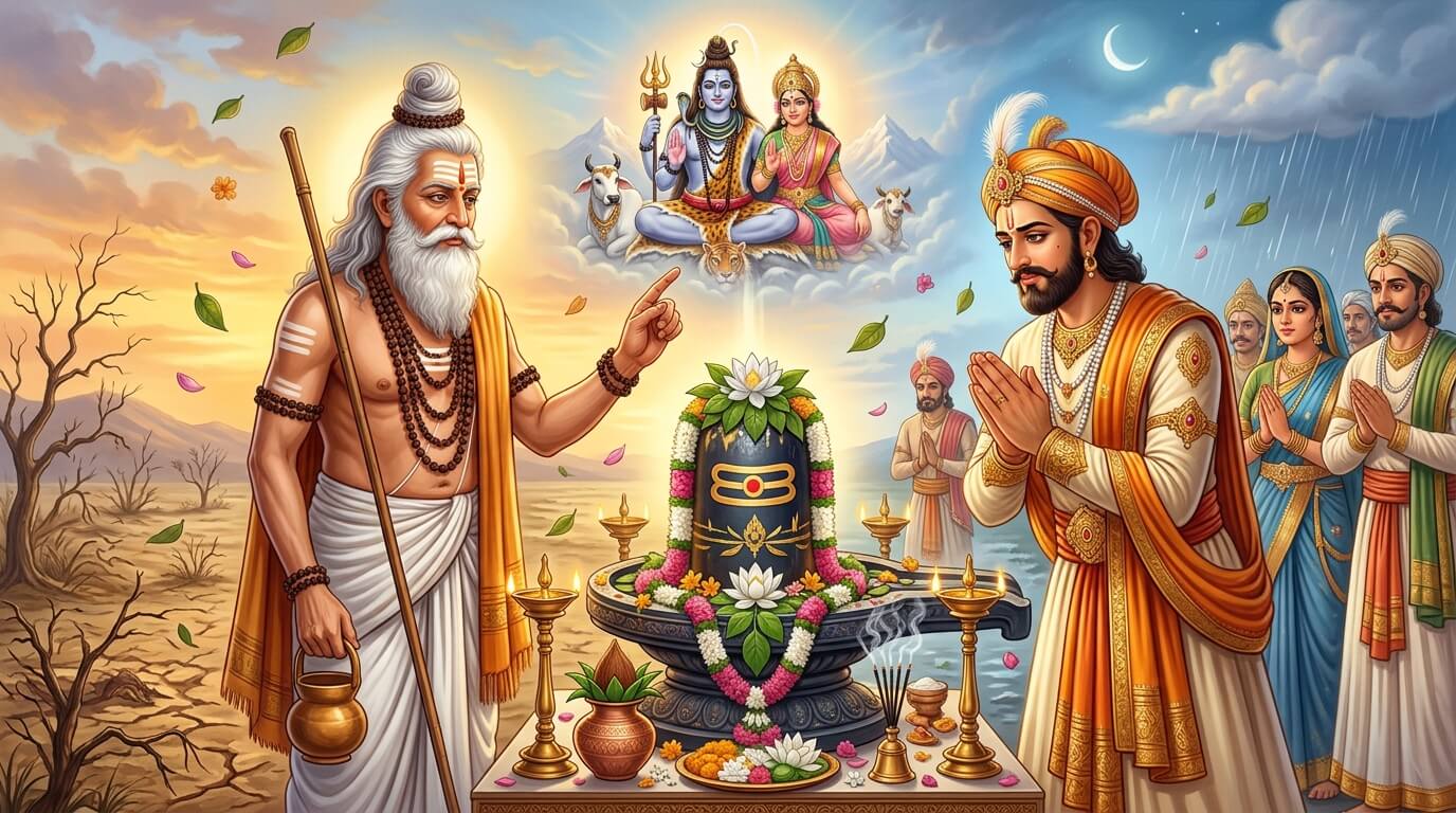 सोम प्रदोष व्रत कथा, राजा धर्मगुप्त और अकाल का निवारण सोम प्रदोष व्रत कथा: राजा धर्मगुप्त की शिव भक्ति, अकाल का निवारण और मार्गशीर्ष में शिव कृपा की वर्षा
